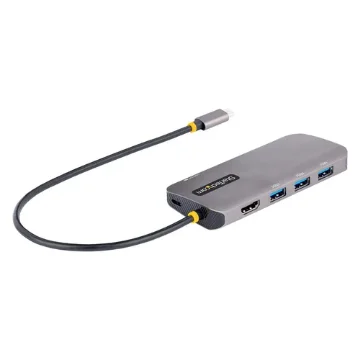 Picture of Startech.Com Usb C Multiport Adapter, 4K 60Hz Hdmi Video, 3 Port 5Gbps Usb Hub, 100W Power Delivery Pass-Through, Gbe, 12"/30cm Cable, Mini Travel Dock, Laptop Docking Station - 127B-USBC-MULTIPORT