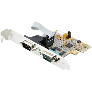 Picture of Startech.Com 2-Port Pci Express Serial Card, Dual Port Pcie To RS232 (DB9) Serial Card, 16C1050 Uart, Standard or Low Profile Brackets, Com Retention, for Windows & Linux - 21050-Pc-Serial-Card