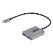 Picture of Startech.Com Usb-C To Dual Hdmi Mst Hub - Dual Hdmi 4K 60Hz - Usb Type C Multi Monitor Adapter for Laptop W/ 1ft/30cm Cable - Dp 1.4 Multi-Stream Transport Hub - Usb-C To Hdmi Splitter - Mst14cd122hd