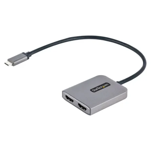 Picture of Startech.Com Usb-C To Dual Hdmi Mst Hub - Dual Hdmi 4K 60Hz - Usb Type C Multi Monitor Adapter for Laptop W/ 1ft/30cm Cable - Dp 1.4 Multi-Stream Transport Hub - Usb-C To Hdmi Splitter - Mst14cd122hd