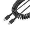Picture of Startech.Com 3ft (1m) Usb C Charging Cable, Coiled Heavy Duty Fast Charge & Sync Usb-C Cable, Usb 2.0 Type-C Cable, Rugged Aramid Fiber, Durable Male To Male Usb Cable, Black - R2CCC-1M-USB-CABLE