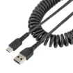 Picture of Startech.Com 1m Usb a To C Charging Cable, Coiled Heavy Duty Fast Charge & Sync, High Quality Usb 2.0 a To Usb Type-C Cable, Rugged Aramid Fiber, Durable Male To Male Usb Cable - R2ACC-1M-USB-CABLE