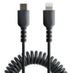 Picture of Startech.Com 1m (3ft) Usb C To Lightning Cable, Mfi Certified, Coiled Iphone Charger Cable, Black, Durable Tpe Jacket Aramid Fiber, Heavy Duty Coil Lightning Cable - Rusb2clt1mbc