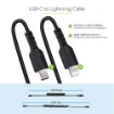 Picture of Startech.Com 1m (3ft) Usb C To Lightning Cable, Mfi Certified, Coiled Iphone Charger Cable, Black, Durable Tpe Jacket Aramid Fiber, Heavy Duty Coil Lightning Cable - Rusb2clt1mbc