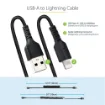 Picture of Startech.Com 50cm (20in) Usb To Lightning Cable, Mfi Certified, Coiled Iphone Charger Cable, Black, Durable Tpe Jacket Aramid Fiber, Heavy Duty Coil Lightning Cable - Rusb2alt50cmbc