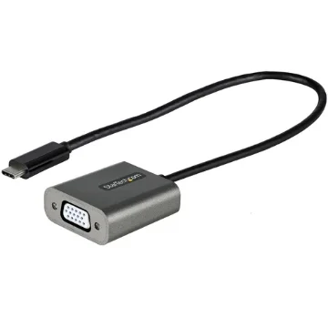 Picture of Startech.Com Usb C To Vga Adapter - 1080p Usb Type-C To Vga Adapter Dongle - Usb-C (Dp Alt Mode) To Vga Monitor/Display Video Converter - Thunderbolt 3 Compatible - 12" Long Attached Cable - Upgraded Version of CDP2VGA - CDP2VGAEC