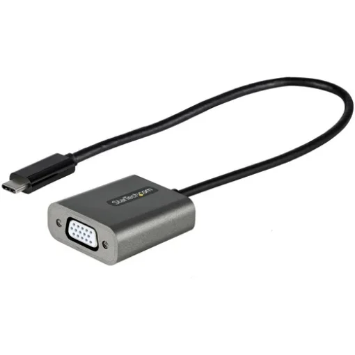 Picture of Startech.Com Usb C To Vga Adapter - 1080p Usb Type-C To Vga Adapter Dongle - Usb-C (Dp Alt Mode) To Vga Monitor/Display Video Converter - Thunderbolt 3 Compatible - 12" Long Attached Cable - Upgraded Version of CDP2VGA - CDP2VGAEC