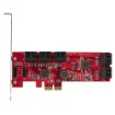 Picture of Startech.Com Sata Pcie Card - 10 Port Pcie Sata Expansion Card - 6Gbps - Low/Full Profile - Stacked Sata Connectors - ASM1062 Non-Raid - Pci Express To Sata Converter/Adapter - 10P6g-Pcie-Sata-Card
