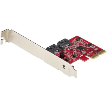 Picture of Startech.Com Sata Pcie Card - 2 Port Pcie Sata Expansion Card - 6Gbps - Full/Low Profile - Pci Express To Sata Adapter/Controller - ASM1062R Sata Raid - Pcie To Sata Converter - 2P6gr-Pcie-Sata-Card