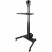 Picture of Startech.Com Mobile Workstation Cart with Monitor Mount, Cpu/Pc Holder, Keyboard Tray - Ergonomic Height Adjustable Desktop Computer Cart - Rolling Mobile Standing Workstation on Wheels - Wkstncart