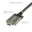 Picture of Startech.Com 20" (50cm) Side Screw Locking Usb C Cable 10Gbps - Usb 3.1/3.2 Gen 2 Type-C Cable - 100W (5A) Power Delivery Charging, Dp Alt Mode - Dual Screw Lock - Usb-C Cord Charge/Sync - Usb31ccslkv50cm
