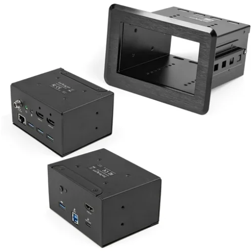 Picture of Startech.Com Conference Room Docking Station - Universal Laptop Dock - 4K Hdmi, 60W Power Delivery, Usb Hub, Gbe, Audio - In-Table Connectivity Box for Huddle/Boardroom Collaboration Space - Kitbzdock