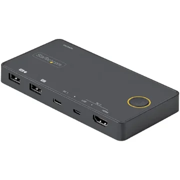 Picture of Startech.Com 2 Port Hybrid Usb-A + Hdmi & Usb-C Kvm Switch - Single 4K 60Hz Hdmi 2.0 Monitor - Compact Desktop And/Or Laptop Hdmi Kvm Switch - Usb Bus Powered - Thunderbolt 3 Compatible - Sv221huc4k