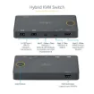 Picture of Startech.Com 2 Port Hybrid Usb-A + Hdmi & Usb-C Kvm Switch - Single 4K 60Hz Hdmi 2.0 Monitor - Compact Desktop And/Or Laptop Hdmi Kvm Switch - Usb Bus Powered - Thunderbolt 3 Compatible - Sv221huc4k