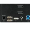 Picture of Startech.Com 2 Port Triple Monitor Displayport Kvm Switch - 4K 60Hz Uhd Hdr - Desktop Dp 1.2 Kvm with 2 Port Usb 3.0 Hub (5Gbps) & 4x Usb 2.0 Hid Ports, Audio - Hotkey Switching - Taa - Sv231tdpu34k