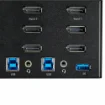 Picture of Startech.Com 2 Port Triple Monitor Displayport Kvm Switch - 4K 60Hz Uhd Hdr - Desktop Dp 1.2 Kvm with 2 Port Usb 3.0 Hub (5Gbps) & 4x Usb 2.0 Hid Ports, Audio - Hotkey Switching - Taa - Sv231tdpu34k