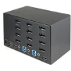 Picture of Startech.Com 2 Port Quad Monitor Displayport Kvm Switch - 4K 60Hz Uhd Hdr - Desktop 4K Dp 1.2 Kvm with 2 Port Usb 3.0 Hub (5Gbps) & 4x Usb 2.0 Hid Ports, Audio - Hotkey Switching - Taa - Sv231qdpu34k