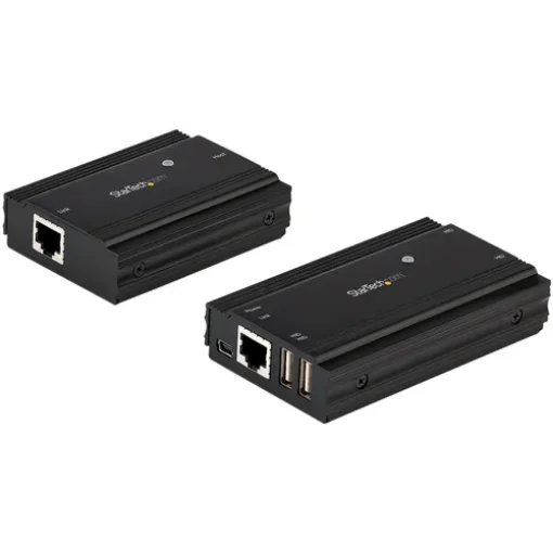 Picture of Startech.Com 4-Port Usb 2.0 Extender Hub Over Single CAT5e/CAT6 Ethernet Cable (RJ45) - 330ft (100m) - Usb Extender Hub Adapter Kit - Metal Housing - Externally Powered - 480 Mbps - Usb2004ext100
