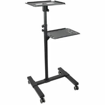 Picture of Startech.Com Mobile Projector and Laptop Stand/Cart - Heavy Duty Portable Projector Stand (2 Shelves, Hold 22lb/10kg Each) - Height Adjustable Rolling Presentation Cart W/Lockable Wheels - Adjprojcart