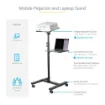 Picture of Startech.Com Mobile Projector and Laptop Stand/Cart - Heavy Duty Portable Projector Stand (2 Shelves, Hold 22lb/10kg Each) - Height Adjustable Rolling Presentation Cart W/Lockable Wheels - Adjprojcart