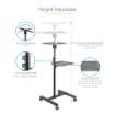 Picture of Startech.Com Mobile Projector and Laptop Stand/Cart - Heavy Duty Portable Projector Stand (2 Shelves, Hold 22lb/10kg Each) - Height Adjustable Rolling Presentation Cart W/Lockable Wheels - Adjprojcart