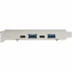 Picture of Startech.Com 4-Port Usb Pcie Card - 10Gbps Usb Pci Express Expansion Card W/ 2 Controllers - 2x Usb-C & 2x Usb-A Ports (Usb 3.2/3.1 Gen 2) - Usb/Usb-C Pci-E Card - Full Profile - Pexusb312a2c2v