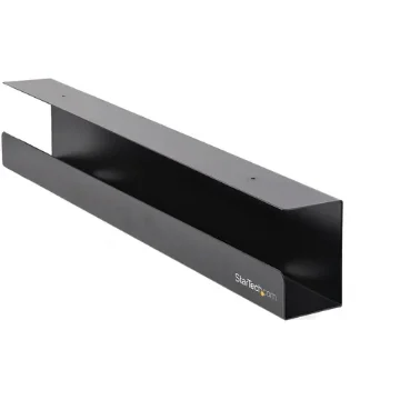 Picture of Startech.Com Under Desk Cable Management Tray - Office/Standing Desk Cable Tray Organizer - Desk/Table Mount Holder for Cords/Wire/Power Strip - Computer Cable Manager - 23-1/2"L X 4-1/2"D - Udcmtray