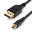 Picture of Startech.Com 6ft (2m) Vesa Certified Mini Displayport To Displayport 1.4 Cable - 8K 60Hz HBR3 Hdr - Super Uhd Mdp To Dp 1.4 Cord - Slim (34 Awg) Ultra Hd 4K 120Hz - Monitor/Video Cable - Dp14mdpmm2mb