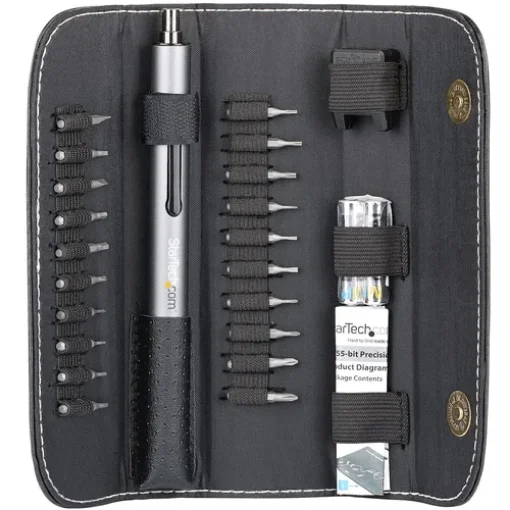 Picture of Startech.Com 20-Bit Electric Precision Screwdriver Set - Portable/Mini Battery Powered Bit Driver Kit for Electronic, Laptop, Computer, Tablet & Phone Repairs - Magnetic - Cordless - CTK20PCEDRIVE