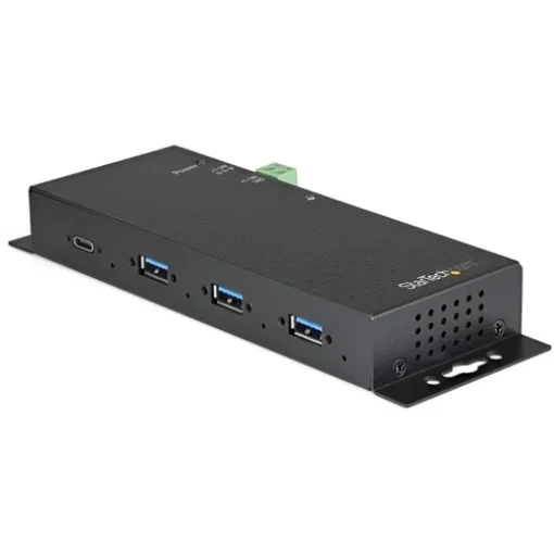 Picture of Startech.Com 4 Port Usb C Hub 10Gbps - Metal Industrial Usb Type-C Hub W/ 3xUSB-A & 1xUSB-C - Esd & Surge Protection - Usb-C or Usb-A Host - Self-Powered Mountable Usb 3.2/3.1 Gen 2 Hub~4-Port Usb C Hub 10Gbps - Metal Industrial Usb Type-C Hub W/ 3xUSB-A & 1xUSB-C - Esd & Surge Protection - Usb-C or Usb-A Host - Self-Powered Mountable Usb 3.2 Gen 2 Hub - Hb31c3a1cme