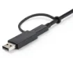 Picture of Startech.Com 3ft (1m) Usb-C Cable with Usb-A Adapter Dongle - Hybrid 2-In-1 Usb C Cable W/ Usb-A - Usb-C To Usb-C (10Gbps/100W Pd), Usb-A To Usb-C (5Gbps) - Ideal for Hybrid Docking Station - Usbccadp