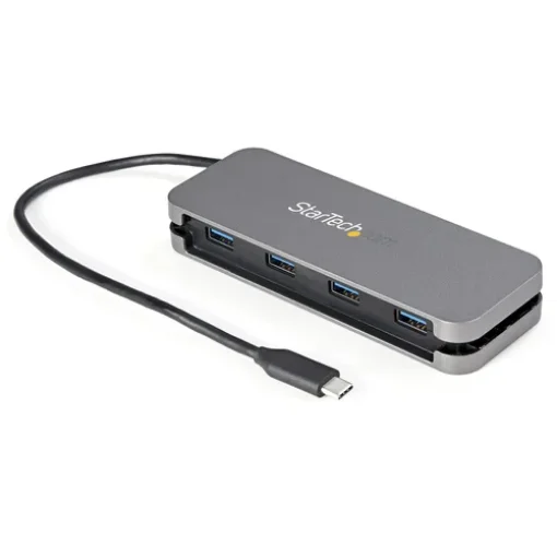 Picture of Startech.Com ~4 Port Usb C Hub - 4x Usb-A - Usb 3.0 Type-C Hub - Usb 3.2 Gen 1 (5Gbps) - Bus Powered Portable Usb-C To Usb-A Adapter Laptop Hub - 11.2" (28.5cm) Cable W/ Cable Management - Hb30cm4ab