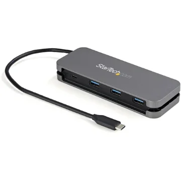 Picture of Startech.Com 4 Port Usb C Hub - 3x USB-A/1x Usb-C - 5Gbps Usb 3.0 Type-C Hub (3.2/3.1 Gen 1) - Bus Powered - Portable Usb-C To Usb-A Adapter Hub - 28.5cm (11.2") Cable W/Cable Management~4 Port Usb C Hub - 3x USB-A/1x Usb-C - Usb 3.0 Type-C Hub - Usb 3.2 Gen 1 (5Gbps) - Bus Powered - Portable Usb-C To Usb-A Adapter Hub - 11.2" (28.5cm) Cable W/Cable Management - Hb30cm3a1cb