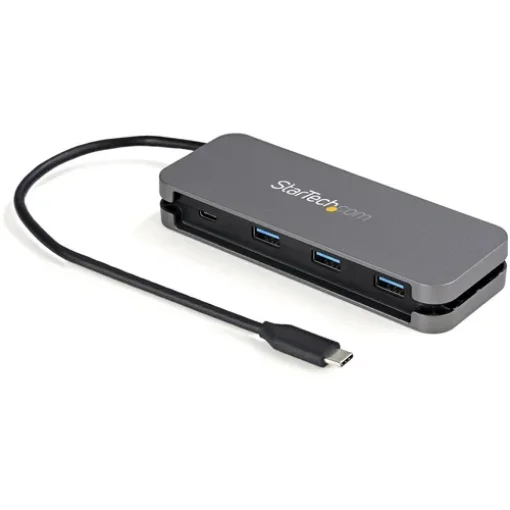Picture of Startech.Com 4 Port Usb C Hub - 3x USB-A/1x Usb-C - 5Gbps Usb 3.0 Type-C Hub (3.2/3.1 Gen 1) - Bus Powered - Portable Usb-C To Usb-A Adapter Hub - 28.5cm (11.2") Cable W/Cable Management~4 Port Usb C Hub - 3x USB-A/1x Usb-C - Usb 3.0 Type-C Hub - Usb 3.2 Gen 1 (5Gbps) - Bus Powered - Portable Usb-C To Usb-A Adapter Hub - 11.2" (28.5cm) Cable W/Cable Management - Hb30cm3a1cb