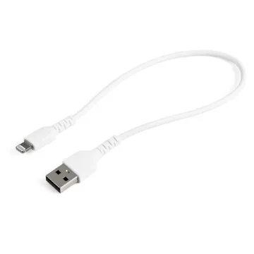 Picture of Startech.Com 12inch (30cm) Durable White Usb-A To Lightning Cable - Heavy Duty Rugged Aramid Fiber Usb Type a To Lightning Charger/Sync Power Cord - Apple Mfi Certified Ipad/Iphone 12 - RUSBLTMM30CMW