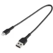 Picture of Startech.Com 12inch (30cm) Durable Black Usb-A To Lightning Cable - Heavy Duty Rugged Aramid Fiber Usb Type a To Lightning Charger/Sync Power Cord - Apple Mfi Certified Ipad/Iphone 12 - RUSBLTMM30CMB