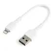 Picture of Startech.Com 6 Inch (15cm) Durable White Usb-A To Lightning Cable - Heavy Duty Rugged Aramid Fiber Usb Type a To Lightning Charger/Sync Power Cord - Apple Mfi Certified Ipad/Iphone 12 - RUSBLTMM15CMW