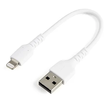 Picture of Startech.Com 6 Inch (15cm) Durable White Usb-A To Lightning Cable - Heavy Duty Rugged Aramid Fiber Usb Type a To Lightning Charger/Sync Power Cord - Apple Mfi Certified Ipad/Iphone 12 - RUSBLTMM15CMW