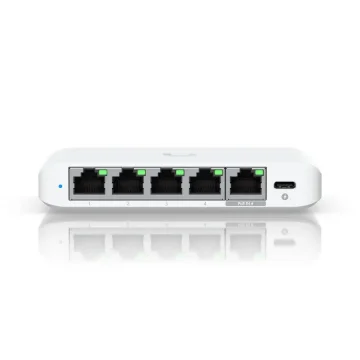 Picture of Ubiquiti Unifi Flex Mini 2.5G Managed 2.5G Ethernet (100/1000/2500) Power Over Ethernet (Poe) Desktop White - USW-FLEX-2.5G-5