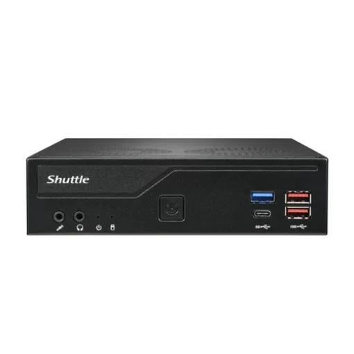 Picture of Shuttle Slim Pc DH770 , S1700, 2x Hdmi, 2x Dp , 2x 2.5G Lan, 2x Com, 8x Usb, 1x 2.5", 2x M.2, 24/7 Permanent Operation, Incl. Vesa - DH770