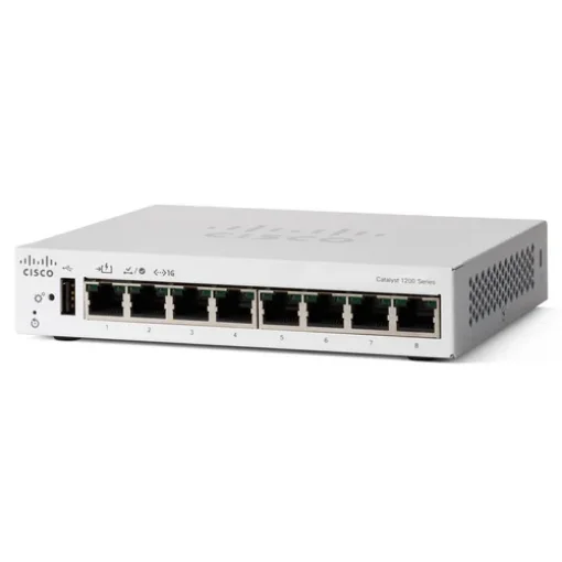 Picture of Cisco - Catalyst 1200 8-Port Ge, Desktop, Ext Ps, Poe Input - C1200-8T-D