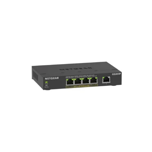 Picture of Netgear Gs305pv3 Unmanaged Gigabit Ethernet (10/100/1000) Power Over Ethernet (Poe) Black - GS305P-300EUS