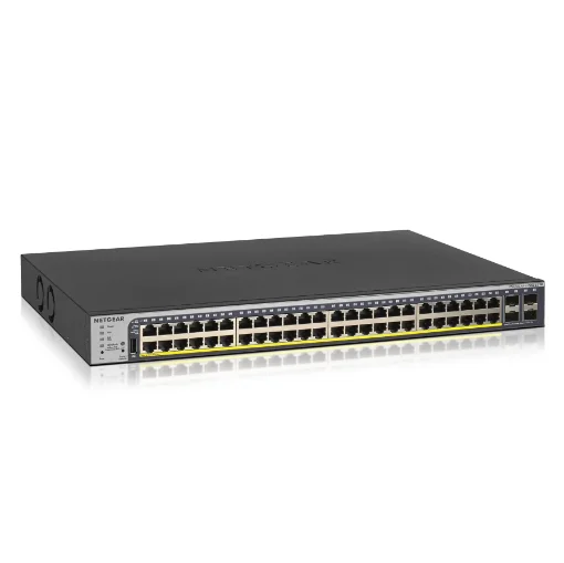 Picture of Netgear GS752TP-300EUS Network Switch Managed L2/L3/L4 Gigabit Ethernet (10/100/1000) Power Over Ethernet (Poe) 1U Black - GS752TP-300EUS