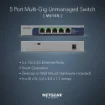 Picture of Netgear MS105-100EUS Network Switch Unmanaged 2.5G Ethernet (100/1000/2500) Power Over Ethernet (Poe) 1U - MS105-100EUS