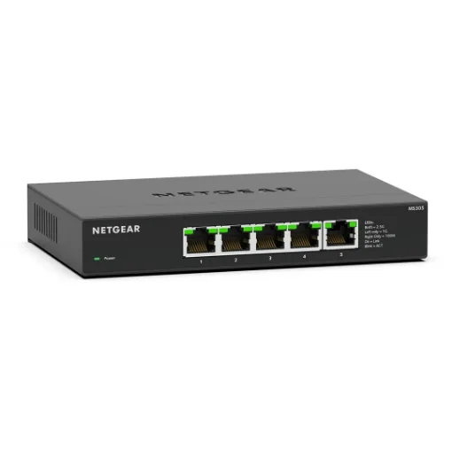 Picture of Netgear MS305-100EUS Network Switch Unmanaged 2.5G Ethernet (100/1000/2500) Black - MS305-100EUS