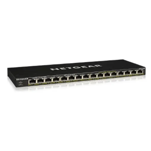 Picture of Netgear GS316P Unmanaged Gigabit Ethernet (10/100/1000) Power Over Ethernet (Poe) Black - GS316P-100EUS