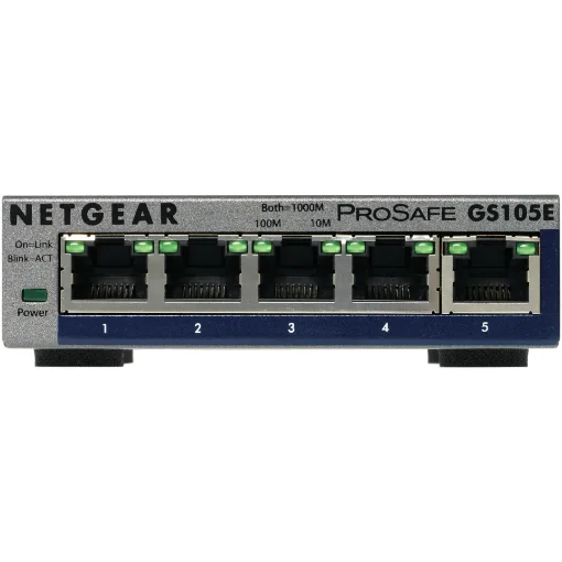 Picture of Netgear GS105E-200PES Network Switch Managed L2/L3 Gigabit Ethernet (10/100/1000) Grey - GS105E-200PES