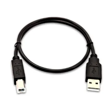 Picture of V7 Black Usb Cable Usb 2.0 a Male To Usb 2.0 B Male 0.5m 1.6ft - V7USB2AB-50C-1E