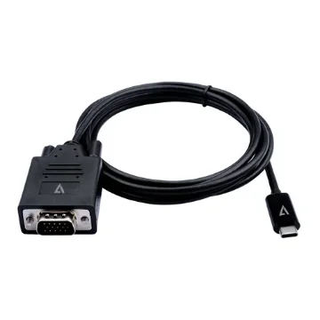 Picture of V7 V7UCVGA-2M Video Cable Adapter Vga (D-Sub) Usb Type-C Black - V7UCVGA-2M