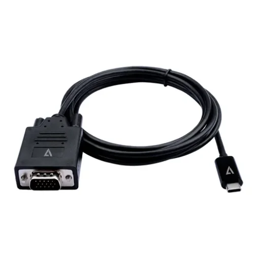 Picture of V7 V7UCVGA-2M Video Cable Adapter Vga (D-Sub) Usb Type-C Black - V7UCVGA-2M